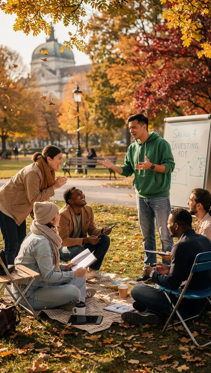 Egy profi pénzügyi szakértő magyarázza az anyagi függetlenség lépéseit egy oktató videóban.
